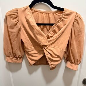 Contemporary/Musical Theater Peach Puff Sleeve Wrap Top